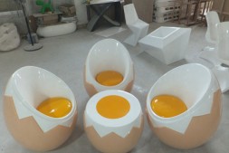 玻璃钢家具定制鸡蛋造型座椅