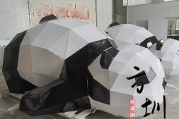 几何玻璃钢国宝熊猫动物定制